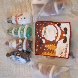 Holiday soap dispensers set of 4 Santa Christmas tree, Snowman also a Penguin 🐧